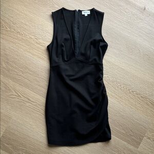Superdown V Neck Black Mini Dress
